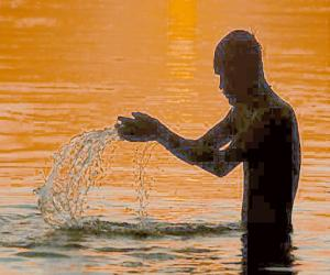 Tharpanam means That offering which satisfies. But what we mean by the word Tharpanam is the offering of water mixed with gingelly to the manes dead ancestors